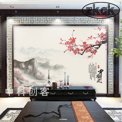 Peach background wall print